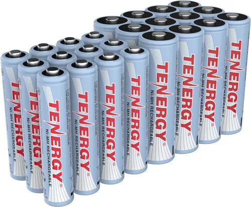 Tenergy Batería AA y AAA de alto drenaje, 1.2 V recargables NiMH Combo, paquete de 12 pilas AA de 2500 mAh y 12 pilas AAA de 1000 mAH