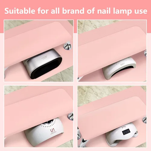 Miniatura 3 de Reposabrazos para uñas de acrílico con tapete para mesa de uñas, cojín de mano de cuero de microfibra para uñas, suave almohada de mano y reposapiés