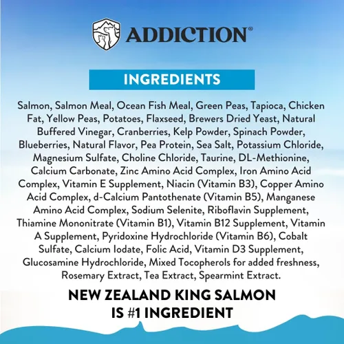 Miniatura 7 de Addiction Salmon Bleu - Alimento seco para perros sin granos, rico en prebióticos para apoyar la piel, el pelaje y la salud cognitiva, receta