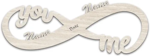 Miniatura 4 de Decoración de pared infinito, luz nocturna LED personalizada de madera, nombres de parejas, letrero infinito para San Valentín, boda, aniversario