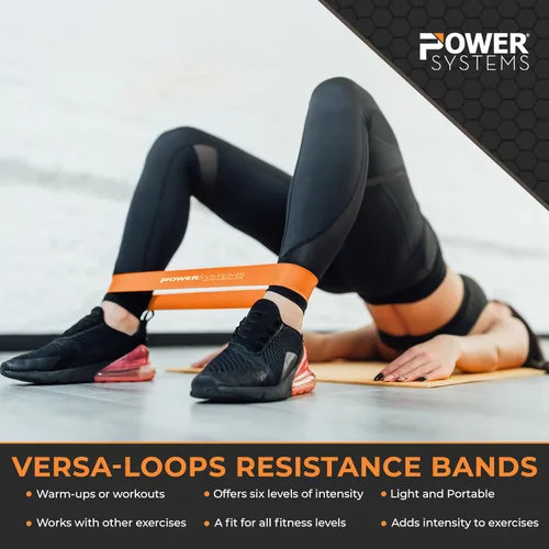 Miniatura 2 de Power Systems Versa Loops Commercial Grade Resistance Bands 10 Pack Color Coded Exercise Loop Bands for Strength Training Physical Therapy Home Gym