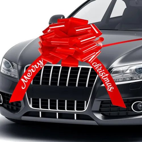 Waydress Lazo grande para automóvil gigante de 20 pulgadas, lazo rojo grande de Navidad para envolver regalos, casas nuevas, gran presente, Estilo