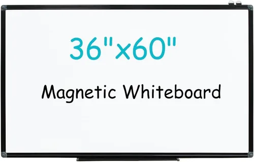 Miniatura 16 de XIWODE Pizarra magnética grande de borrado en seco de 32 x 44 pulgadas, marco de aluminio negro montado en la pared, suave y duradero, sin fantasmas