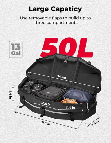 Miniatura 2 de KEMIMOTO Bolsa de almacenamiento de carga X3, caja de cama UTV ATV mejorada, caja de herramientas para maletero, bolsa enfriadora, compatible