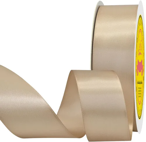 Miniatura 319 de Cinta de satén blanca antigua de doble cara de 1-1/2 pulgadas x 50 yardas, cinta de poliéster para envolver regalos, día de San Valentín, bodas
