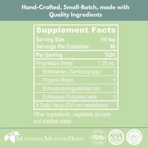 Miniatura 5 de Mountain Meadow Herbs Extracto de refuerzo inmunológico familiar con Sambucus saúco y equinácea Apoyo inmunológico óptimo para toda la familia