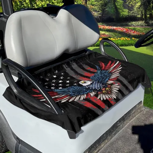 Miniatura 8 de Yewattles Funda de Asiento de Carrito de Golf Portátil Toalla de Asiento Club Car Ajuste Universal Carrito de Golf de 2 Asientos