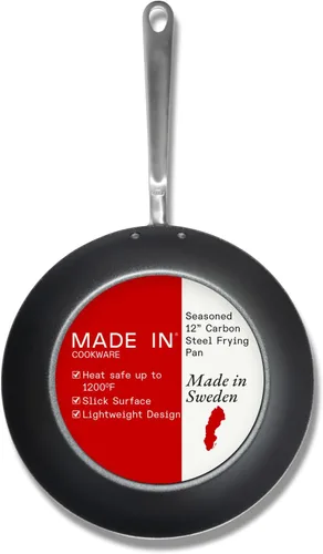 Miniatura 13 de Made In Utensilios de cocina – 3 piezas (incluye 8, 10 pulgadas, 12 pulgadas) sartén de acero al carbono azul sazonado