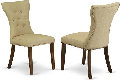 Miniatura 8 de East West Furniture DLGA3-AWA-03 - Juego de mesa de comedor de 3 piezas que contiene una mesa de cocina redonda con gotas y 2 sillas Parson, 42 x 42