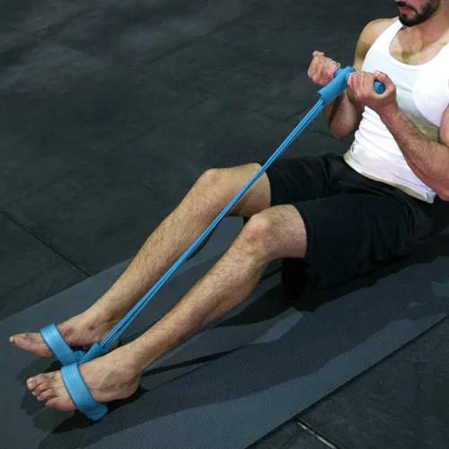 Banda de pedal, 2 tubos para fitness, para yoga, ejercitador, entrenamiento multifunción, cuerda de tensión para cuerpo X, abdomen, cintura, brazo,
