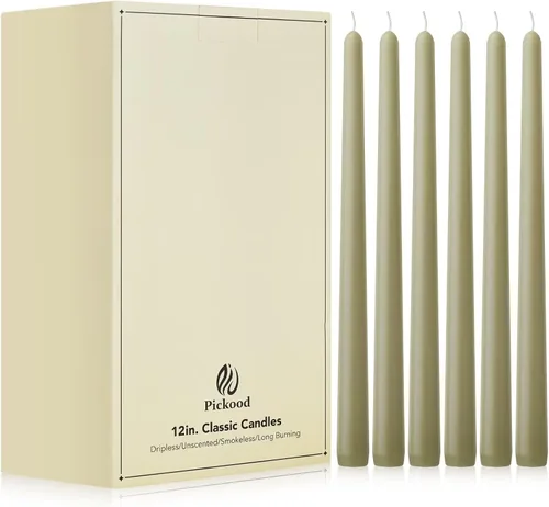 Miniatura 8 de Velas cónicas largas de 10 pulgadas sin aroma y sin goteo de 30 unidades, paquete a granel - Velas cónicas blancas a granel, perfectas para bodas