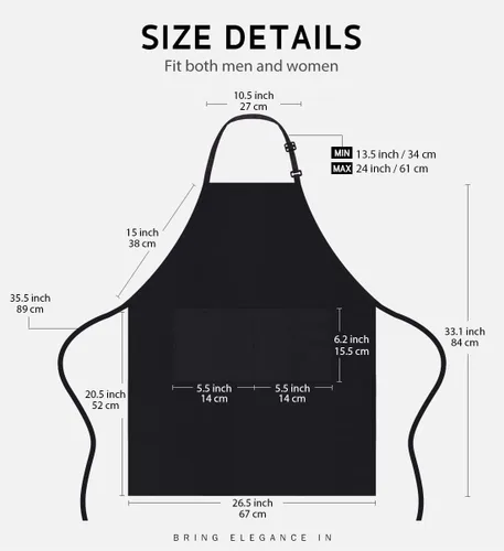 Syntus 4 Pack Adjustable Bib Apron with 2 Pockets Cooking Kitchen Aprons for Women Men Chef