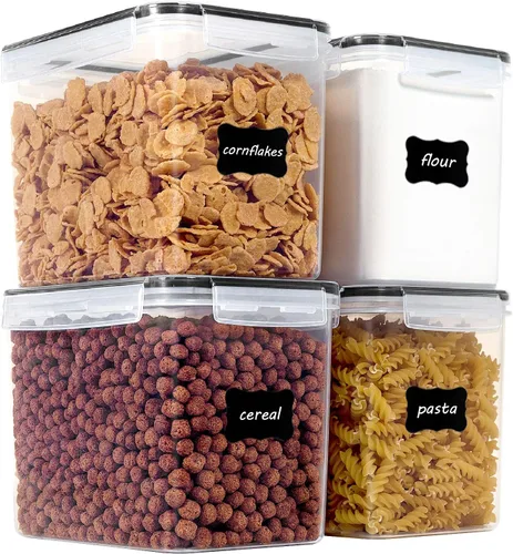 Miniatura 7 de Vtopmart Contenedores de almacenamiento de alimentos de 2.5 litros/84.5 onzas, 4 recipientes herméticos de plástico sin BPA para harina, azúcar