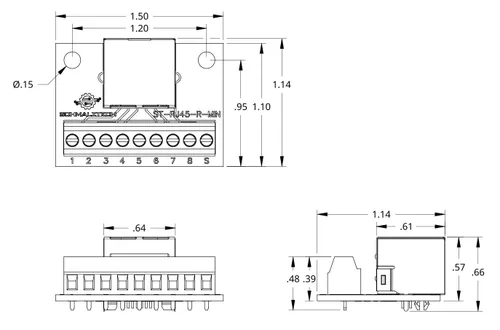 Miniatura 5 de RJ45 Mini Tornillo Terminal Junta de Desconexión