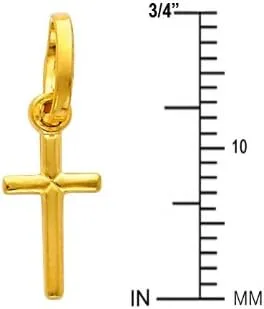 Miniatura 2 de Colgante de cruz de estilo latino pequeño de oro amarillo o blanco real de 14 quilates Oro blanco