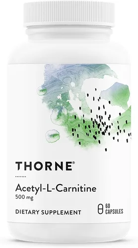 THORNE - Acetil-L-Carnitina - 500 mg - Apoya la función cerebral y las sensaciones nerviosas saludables en las manos y los pies* - Sin gluten,