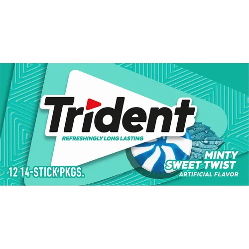 Miniatura 15 de Goma de mascar Trident Minty Sweet Twist sin azúcar, 12 paquetes de 14 piezas (168 piezas en total)