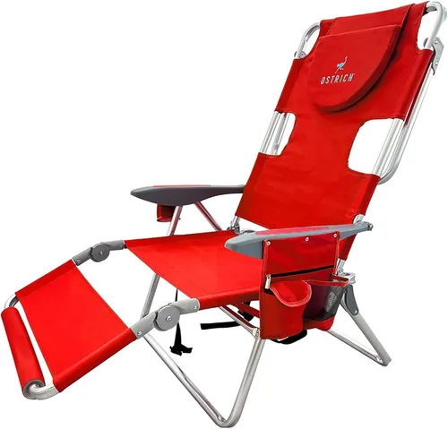 Miniatura 17 de Ostrich 3N1 Silla reclinable ligera para césped, playa, reclinable con reposapiés, Muebles de exterior para patio, balcón, patio trasero o porche