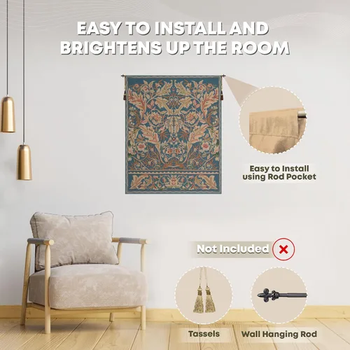 Miniatura 6 de Charlotte Home Furnishings Inc - Tapiz belga mediano para colgar en la pared Acanthus III Decoración de pared inspirada en la naturaleza 33 x 40