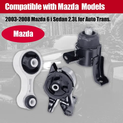 Miniatura 2 de Motor de montaje de motor compatible con Mazda 6 2.3L i Sedan 2003-2008 transmisión automática 2003-2008 Mazda 6 2.3L 2WD transmisión automática