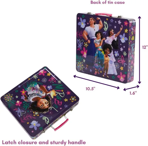 Miniatura 4 de Innovative Designs - Set de actividades Deluxe Disney Encanto para niños con lata de transporte, hojas para colorear, calcomanías y suministros