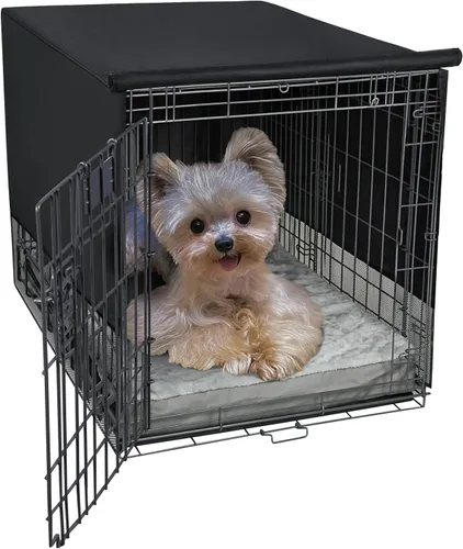 Explore Land Funda transpirable para jaula de perro, ventilación de malla de 4 lados, funda básica para perrera para mascotas, todos los lados