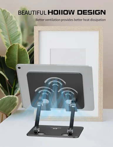 Miniatura 5 de Soporte Ajustable para Tablet de Escritorio, Soporte de Aluminio Premium para iPads, Tablets, Kindles, Switch, Teléfonos y Todos los Dispositivos