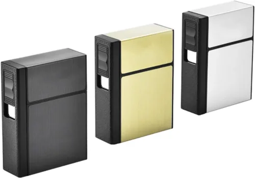 Miniatura 8 de 20 piezas de caja de aluminio para módulos de cigarrillos con encendedor eléctrico recargable por USB, estuche portátil de cigarrillos de aluminio
