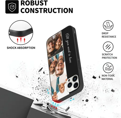 Miniatura 5 de Easycosy Fundas de teléfono personalizadas con fotos para 17 16 15 14 13 12 11 Pro/Max/Mini XR X Xs Max Funda de iPhone personalizada con múltiples