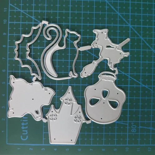 Miniatura 4 de Troqueles de metal para Halloween con diseño de gato y bruja para hacer tarjetas, plantillas de corte para álbumes de recortes, álbum de fotos