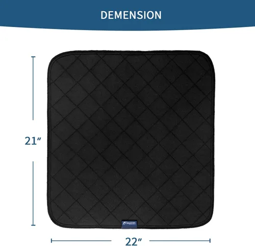 Miniatura 5 de Almohadillas impermeables para sillas de incontinencia de 22 x 21 pulgadas, paquete de 2 protectores de asiento reutilizables antideslizantes y Negro