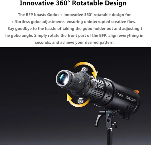 Miniatura 3 de Godox BFP - Accesorio de proyección de flash para Bowens Mount Flash Speedlite, diseño giratorio de 360°, montaje de lente EF, accesorio de luz