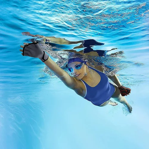 Miniatura 3 de Guantes de natación de nailon para natación acuática, guantes de malla para entrenamiento acuático, entrenamiento acuático, equipo de mano