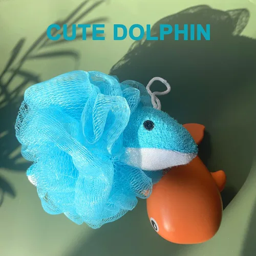 Miniatura 4 de Loofah - Esponja exfoliante para ducha, cepillo de malla con juguetes de animales, bola de esponja para baño, spa, cuerpo para niños y niños, espuma