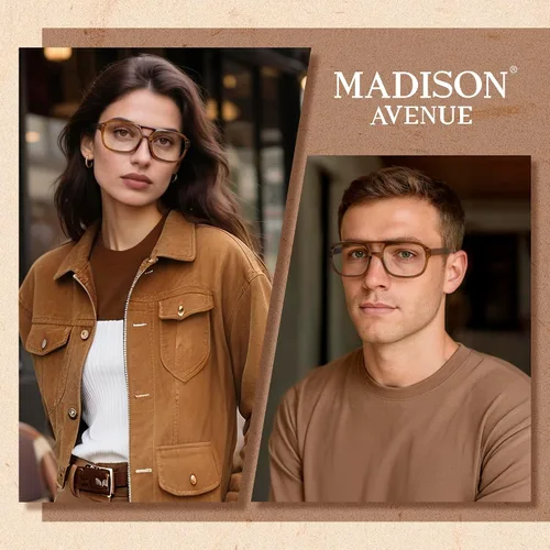 Miniatura 2 de Madison Avenue Lentes retro con bloqueo de luz azul de aviador para mujeres y hombres con funda, anteojos rectangulares de moda para computadora