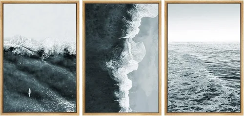 Miniatura 76 de SIGNWIN Lienzo enmarcado para pared, juego de arte sereno de pantanos con humedales verdes e ilustraciones de agua tranquila, arte moderno