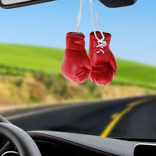 Miniatura 2 de 2 pares de mini guantes de boxeo en miniatura, bolsa de boxeo colgante, guantes decorativos de boxeo para espejo de coche, decoración de Navidad