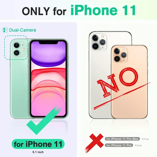 Miniatura 2 de TUCCH Funda tipo cartera para iPhone 11, [con bloqueo RFID] ranuras para tarjetas, soporte, cierre magnético, funda protectora de piel sintética