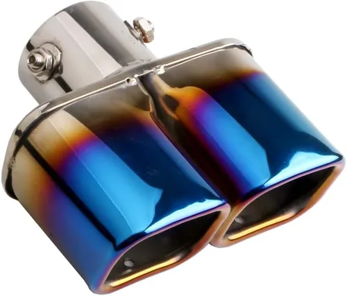 Miniatura 3 de Sakali Silenciador universal de 2.5 pulgadas para tubos de escape de automóvil de acero inoxidable, tubo de escape de automóvil cuadrado doble