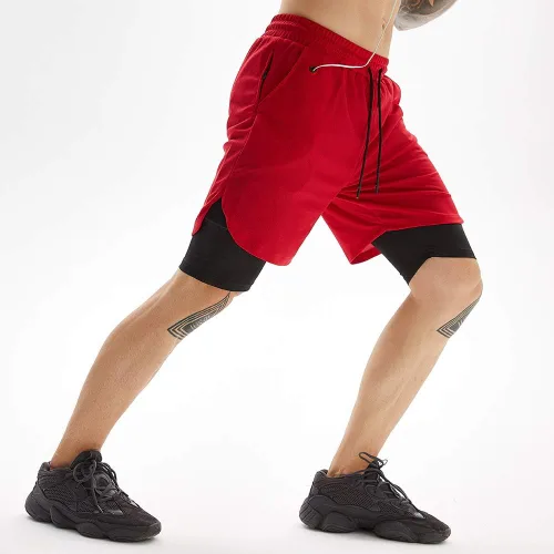 Miniatura 3 de JWJ Men's 2 in 1 Workout Running Shorts 7 Inch Lightweight Athletic Gym Shorts with Compression Liner