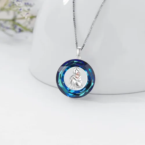 Miniatura 4 de POPKIMI Cat Lover Pendant Necklace Dog Lover Necklace 925 Sterling Silver Crystal Cat Memorial Gifts for Women Teen Girls Animal Heart Jewelry