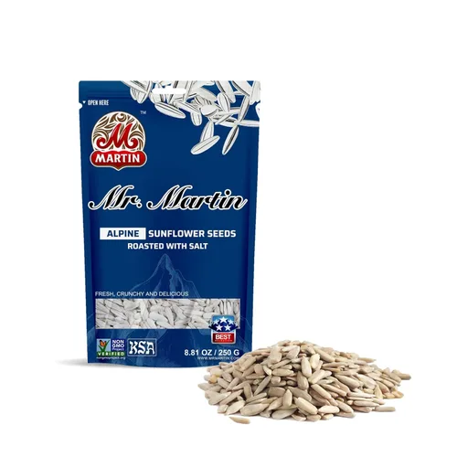 Miniatura 12 de MR. MARTIN Semillas de girasol recién tostadas, jumbo, crujientes, deliciosas, sin OMG, veganas y cetogénicas, aperitivo bajo en sodio, 5.25 onzas
