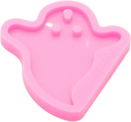 Miniatura 2 de Moldes de resina súper brillantes estilo fantasma de Halloween, molde de silicona epoxi para llavero con agujero, moldes de silicona para hacer