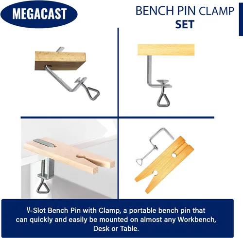 Miniatura 6 de V-Slot C-Clamp Banco Pin Abrazadera Montaje en Mesa Banco de Trabajo Joyeros Herramienta