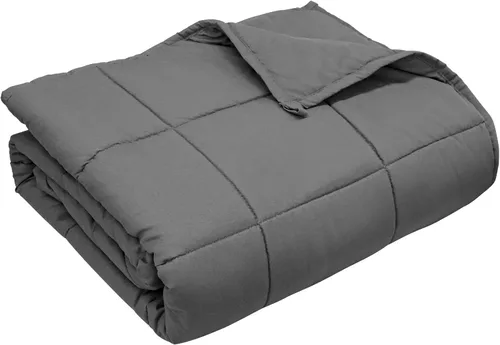 LiyLou Manta con peso para adultos (5 libras, 41 x 60 pulgadas, gris), manta pesada lavable de tamaño individual para 40-60 libras