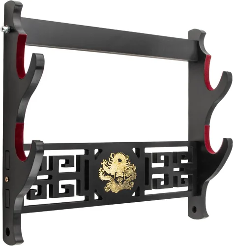 Miniatura 9 de Soporte de pared para espada Ekkhysis Kylin de 1 nivel con acolchado de terciopelo y gancho, soporte para katana para espada Tanto de samurái