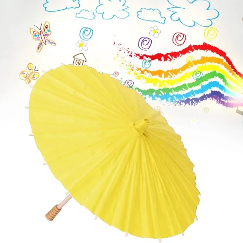 Miniatura 4 de Paraguas para garabatos, mango de madera, mini paraguas de papel, respetuoso con el medio ambiente, resistente a desgarros, para pintura