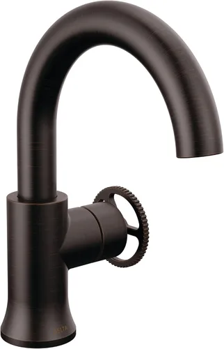Miniatura 15 de Delta Trinsic - Grifo de baño de arco alto de 1 orificio con mango de rueda, níquel pulido, grifo de fregadero de baño de un solo agujero