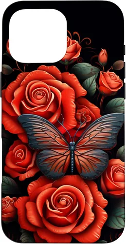 Miniatura 19 de Cute Butterfly Red Floral Flower Butterfly Rose Case for iPhone 17