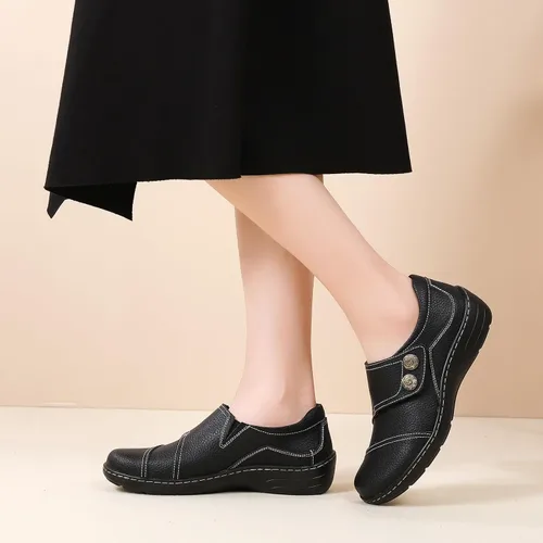 Miniatura 4 de Mocasines Penny y zapatos sin cordones para mujer, zapatos planos de cuero para conducir, cómodos zapatos de trabajo para caminar